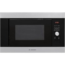 Ariston Built In 25L Microwave Oven With Grill, Inverter, LCD Display, Defrost Reheat and Grilling, Stainless Steel, Auto Programs, Child Lock, Round Grill Grid, 900W, 1000W Grill, Inox, MF25GUKIXA