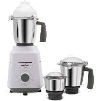 Kenstar Mixer Grinder With Powerplus Hybrid Motor and 3 Multi Function Stainless Steel Jars 500W (1000, Watts), Silver/White