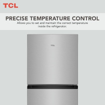 TCL 324L Double Door Refrigerator, No Frost, Humidity Crisper Control, Holiday Function, And Freeze, LED Light, Adjustable Glass Shelves, Inox Finish, P324TMN
