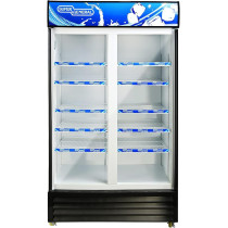 Super General 1000 Liter Gross Double-Door Chiller, Upright Beverage-Showcase, Energy-Saving, low-noise, White/Black, SGSC-1018-IF, 100 x 72 x 202.3 cm