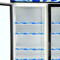 Super General 1000 Liter Gross Double-Door Chiller, Upright Beverage-Showcase, Energy-Saving, low-noise, White/Black, SGSC-1018-IF, 100 x 72 x 202.3 cm