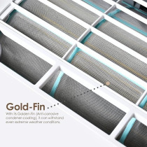 Super General 1.5 Ton Split Air Conditioner, 18000 BTU, Rotary Compressor, Auto Restart, Gold Fin, 4-Way Swing, SGS-195-AE, White, 115.5 x 41.5 x 31.5 cm