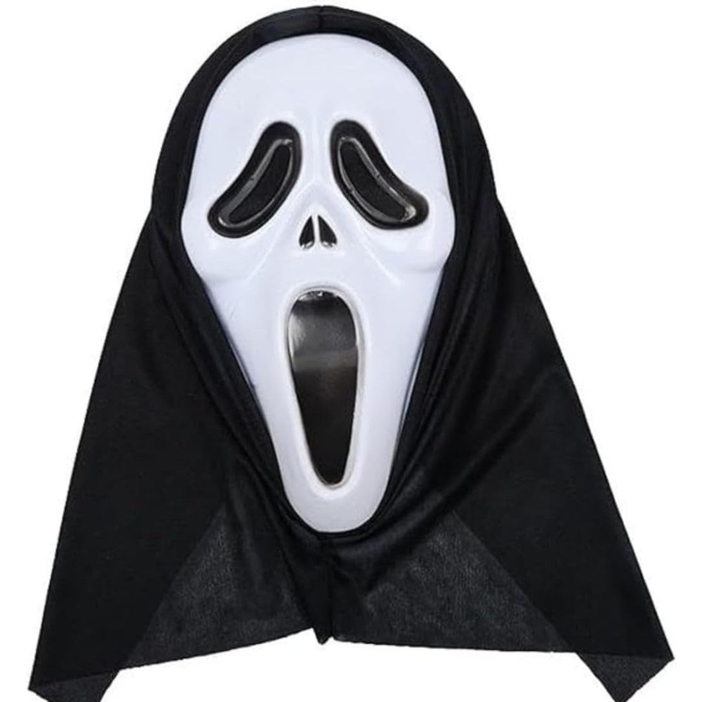 BrainGiggles Jade Halloween Screaming Ghost Mask With Hood, Halloween Cosplay Ghost Mask With Hood, Halloween Cosplay Costume