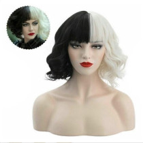 Braingiggles Cruella Costume For Women Halloween Costume Women, Black And White Wig, Red Gloves And Necklace