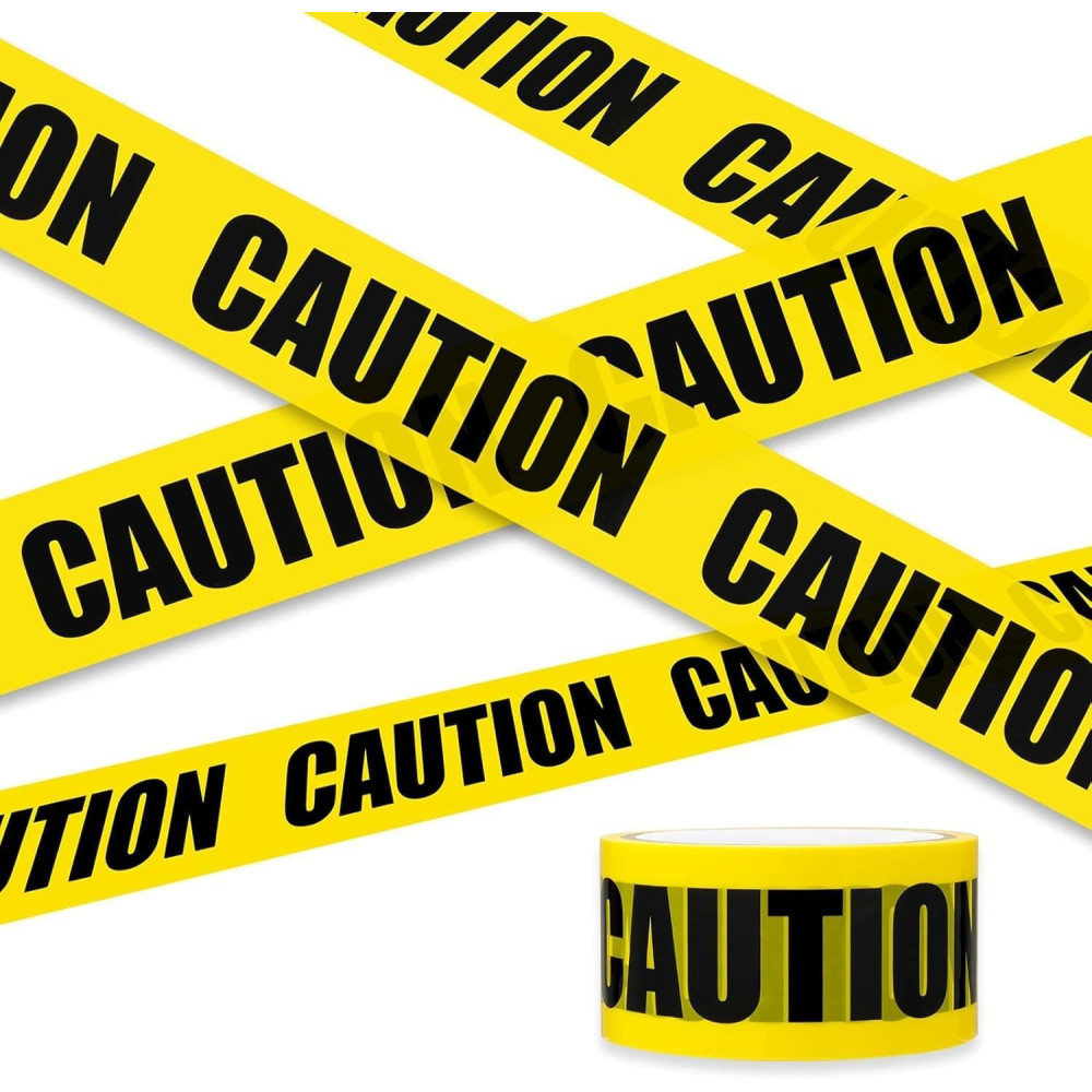 Braingiggles Halloween Caution Tape 25 M, Yellow Hazard Warning Tape For Halloween Decorations, Safety Printed Halloween Tape For Workplace Danger Areas, Halloween Supplies And Decor (Yellow)