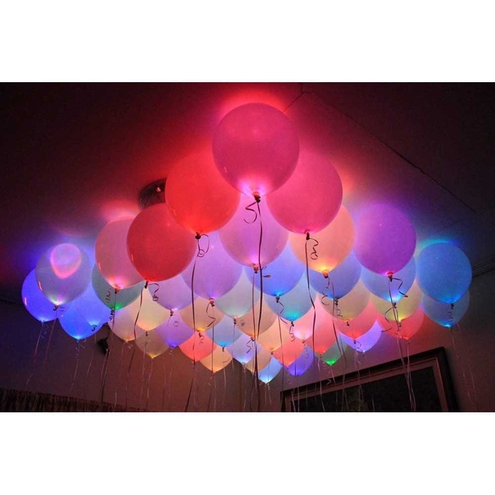 Party Propz Led Balloons Set Of 25 Pcs For Neon Party, Birthday Party Decoration, Anniversaries, Bridal Shower Or Baby Shower Decoration, Bridal Shower