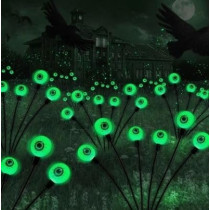 Braingiggles 6 Pcs Eyeball Halloween Lights For Scary Halloween Decor, Solar-Powered, Glowing Yard Decoration For Creepy Nighttime Effects, Halloween Decorations Outdoor Lights For Yard And Garden