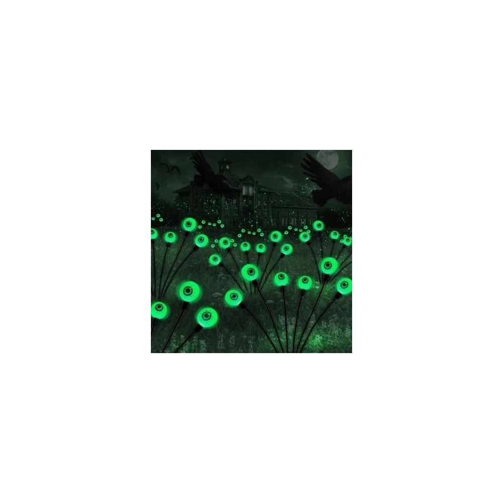 Braingiggles 6 Pcs Eyeball Halloween Lights For Scary Halloween Decor, Solar-Powered, Glowing Yard Decoration For Creepy Nighttime Effects, Halloween Decorations Outdoor Lights For Yard And Garden