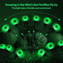 Braingiggles 6 Pcs Eyeball Halloween Lights For Scary Halloween Decor, Solar-Powered, Glowing Yard Decoration For Creepy Nighttime Effects, Halloween Decorations Outdoor Lights For Yard And Garden