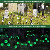 Braingiggles 6 Pcs Eyeball Halloween Lights For Scary Halloween Decor, Solar-Powered, Glowing Yard Decoration For Creepy Nighttime Effects, Halloween Decorations Outdoor Lights For Yard And Garden