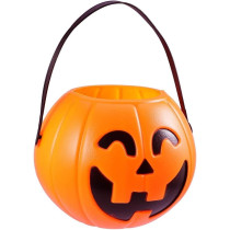 Braingiggles Scary Pumpkin Candy Bucket (Big, 17Cm), Halloween Jack O' Lantern, Trick Or Treat Candy Holder, Perfect For Halloween Candy Collection And Festive Decorations