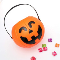 Braingiggles Scary Pumpkin Candy Bucket (Big, 17Cm), Halloween Jack O' Lantern, Trick Or Treat Candy Holder, Perfect For Halloween Candy Collection And Festive Decorations