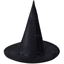 Braingiggles Black Witch Hat For Halloween Costume For Kids And Adults, Witch Costume Accessory For Girls And Women, Wizard Hat For Cosplay, Halloween Decorations And Character Costume