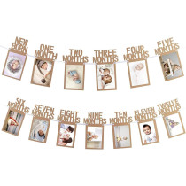 Braingiggle 1-12 Month Photo Banner For 1St Birthday Decorations (Brown)
