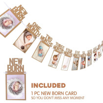 Braingiggle 1-12 Month Photo Banner For 1St Birthday Decorations (Brown)