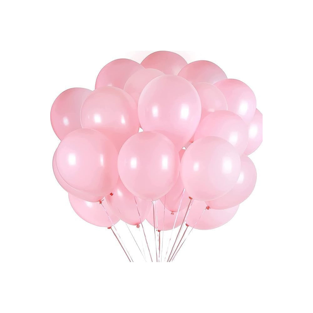 Braingiggles 50Pcs Metallic Balloon 12Inches Latex Balloon For Party Balloon, Wedding, Graduation, Kids Birthday Party, Christmas, Baby Shower, Party Supplies, Arch Balloon (Pink)