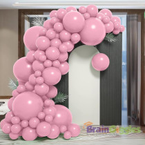 Braingiggles 50Pcs Metallic Balloon 12Inches Latex Balloon For Party Balloon, Wedding, Graduation, Kids Birthday Party, Christmas, Baby Shower, Party Supplies, Arch Balloon (Pink)
