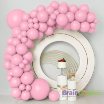 Braingiggles 50Pcs Metallic Balloon 12Inches Latex Balloon For Party Balloon, Wedding, Graduation, Kids Birthday Party, Christmas, Baby Shower, Party Supplies, Arch Balloon (Pink)
