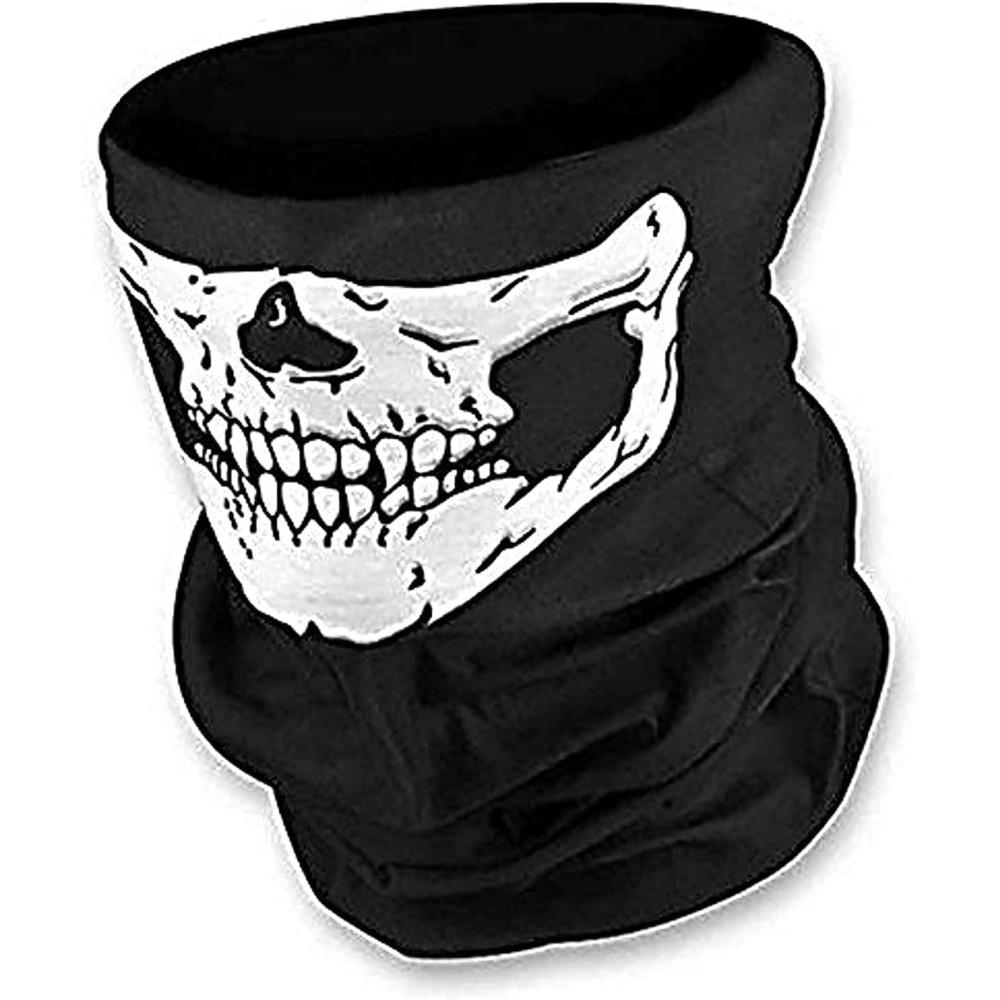 Scarf Skull Half Face Skeleton Motorcycle Scary Horror Party Halloween Mask Gift Skull Print Multi-Purpose Scarf/Bandana/Mask For Men And Women