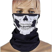 Scarf Skull Half Face Skeleton Motorcycle Scary Horror Party Halloween Mask Gift Skull Print Multi-Purpose Scarf/Bandana/Mask For Men And Women