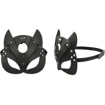 Braingiggles Black Cat Woman Mask, Faux Leather Halloween Costume Accessory For Masquerade, Dress Up And Cosplay Parties