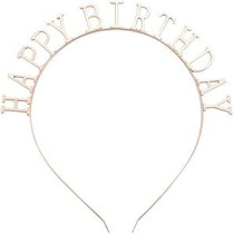 Brain Giggles Happy Birthday Letter Design Headband, Rose Gold