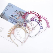 Brain Giggles Happy Birthday Letter Design Headband, Rose Gold
