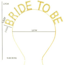 Braingiggles Bride-To-Be Rhinestone Headband, Elegant Alloy Bridal Hair Accessory With Sparkling Letters (Gold)