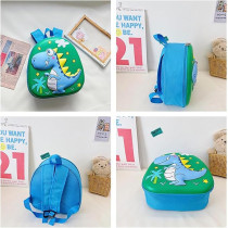 Braingiggles Small School Bag For Kids, Cute 3D Dinosaur Bag (Green)
