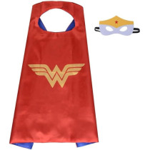 Braingiggles Wonder Woman Cape And Mask Costume Set For Kids, Superhero Cape Cosplay Costume