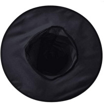 Braingiggles Halloween Witch Hat, Pointed Top With Elegant Lace Brim Perfect For Kids/Adult Cosplay, Masquerade Party (Black)
