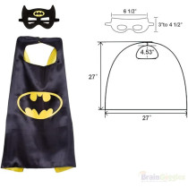 Braingiggles Batman Cape And Mask For Kids 3-8 Years, Batman Costume, Superhero Costume, Halloween Costume For Boys