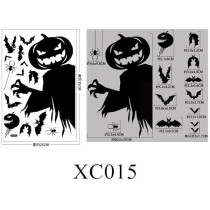 Braingiggles Scary Spooky Ghost Monster Shadow Window Wall Sticker For Halloween Decorations (Black - Pumpkin Sticker)