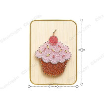 BrainGiggles All Inclusive 3D DIY String Art Kit for Adults and Kids, Arts and Crafts for Kids Ages 8-12, Complete DIY Kit for Girls on Birthday, Eid, Christmas(Cupcake String Art)