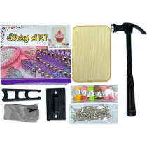 BrainGiggles All Inclusive 3D DIY String Art Kit for Adults and Kids, Arts and Crafts for Kids Ages 8-12, Complete DIY Kit for Girls on Birthday, Eid, Christmas(Cupcake String Art)