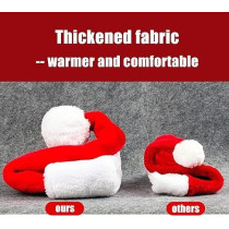Woeau Unisex Soft Plush Velvet Santa Claus Hat with Red Father Extra Thicken Comfort Classic