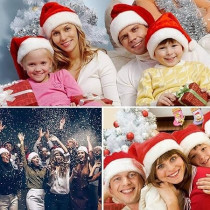 Woeau Unisex Soft Plush Velvet Santa Claus Hat with Red Father Extra Thicken Comfort Classic