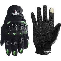 Bikekit Touchscreen Motorcycle Full Finger Gloves For Men And Women, Black, Extra Large