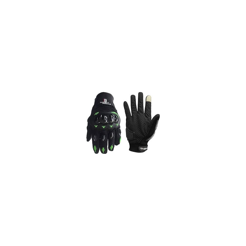 Bikekit Touchscreen Motorcycle Full Finger Gloves For Men And Women, Black, Extra Large
