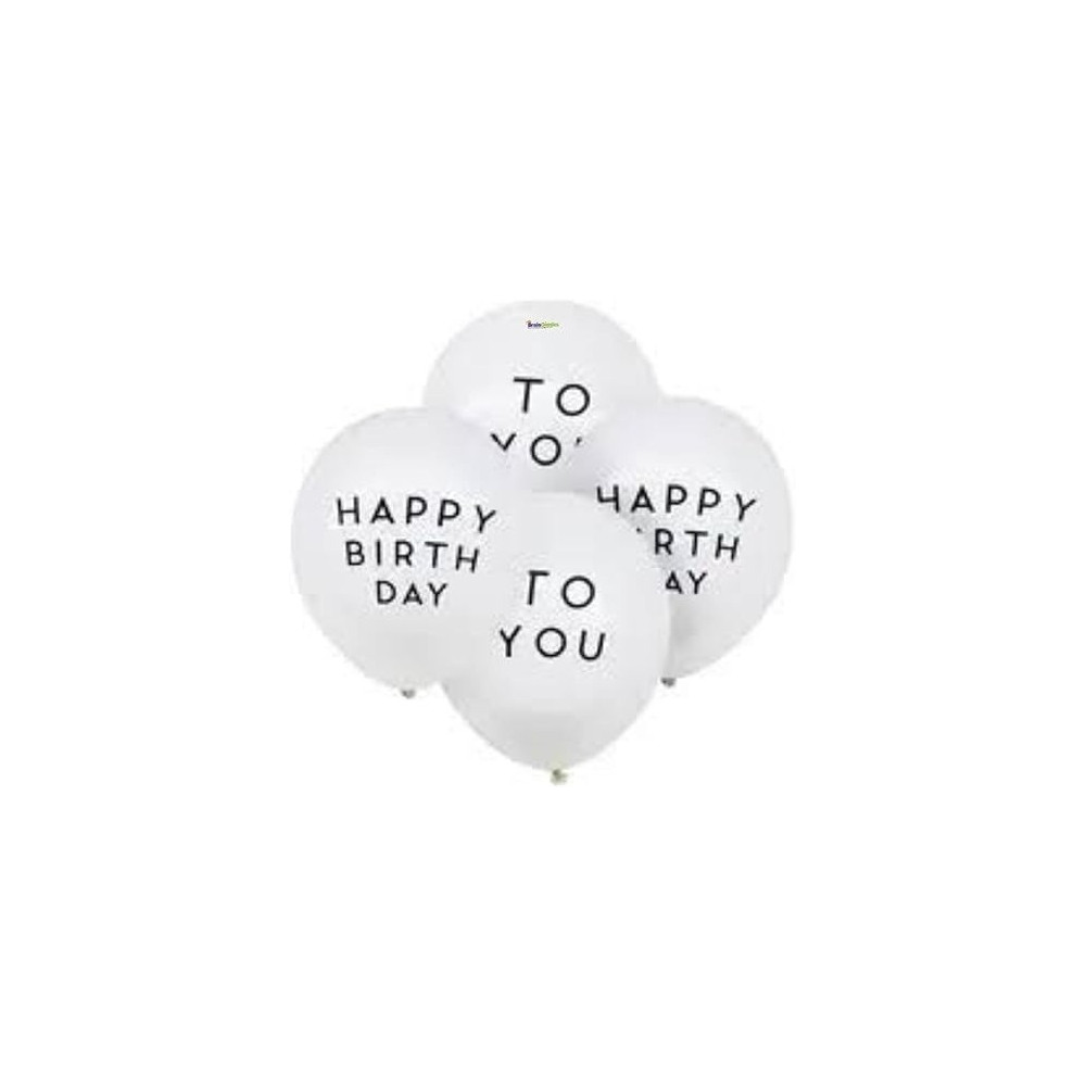 Brain Giggles Happy Birthday And To You Prints 12-Inch Latex Balloon, 8 Pieces