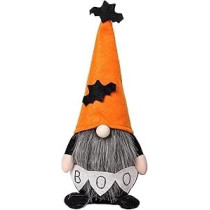 Brain Giggles Halloween Gnomes Plush Faceless Doll, Orange