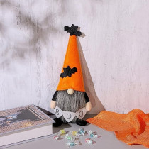 Brain Giggles Halloween Gnomes Plush Faceless Doll, Orange