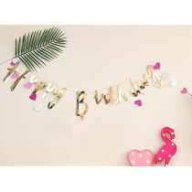 Brain Giggles Metallic Happy Birthday Banner For Birthday Decorations, Gold