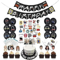 Brain Giggles FRIENDS Theme Birthday Party Decoration Set, 70 Pieces