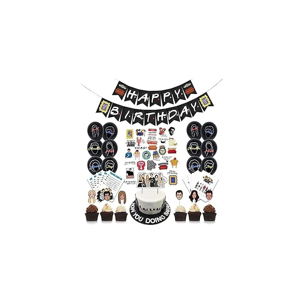 Brain Giggles FRIENDS Theme Birthday Party Decoration Set, 70 Pieces