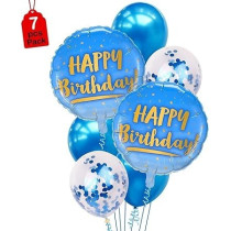 Brain Giggles Printed Balloons Birthday Decoration, 7 Pieces, Blue