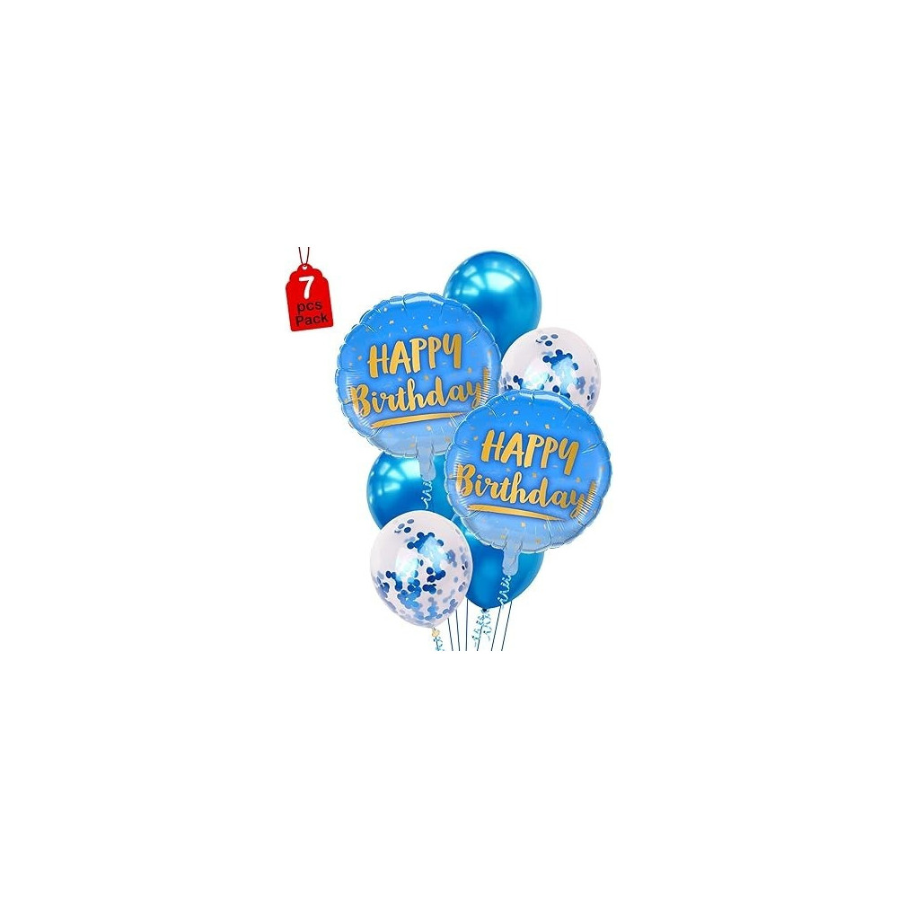 Brain Giggles Printed Balloons Birthday Decoration, 7 Pieces, Blue