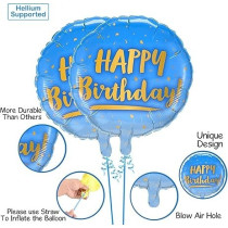 Brain Giggles Printed Balloons Birthday Decoration, 7 Pieces, Blue