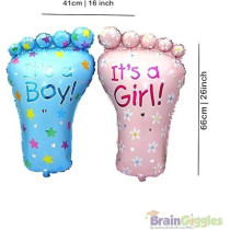 Brain Giggles Baby Shower Decoration Set, 2 Pieces, Blue/Pink