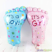 Brain Giggles Baby Shower Decoration Set, 2 Pieces, Blue/Pink